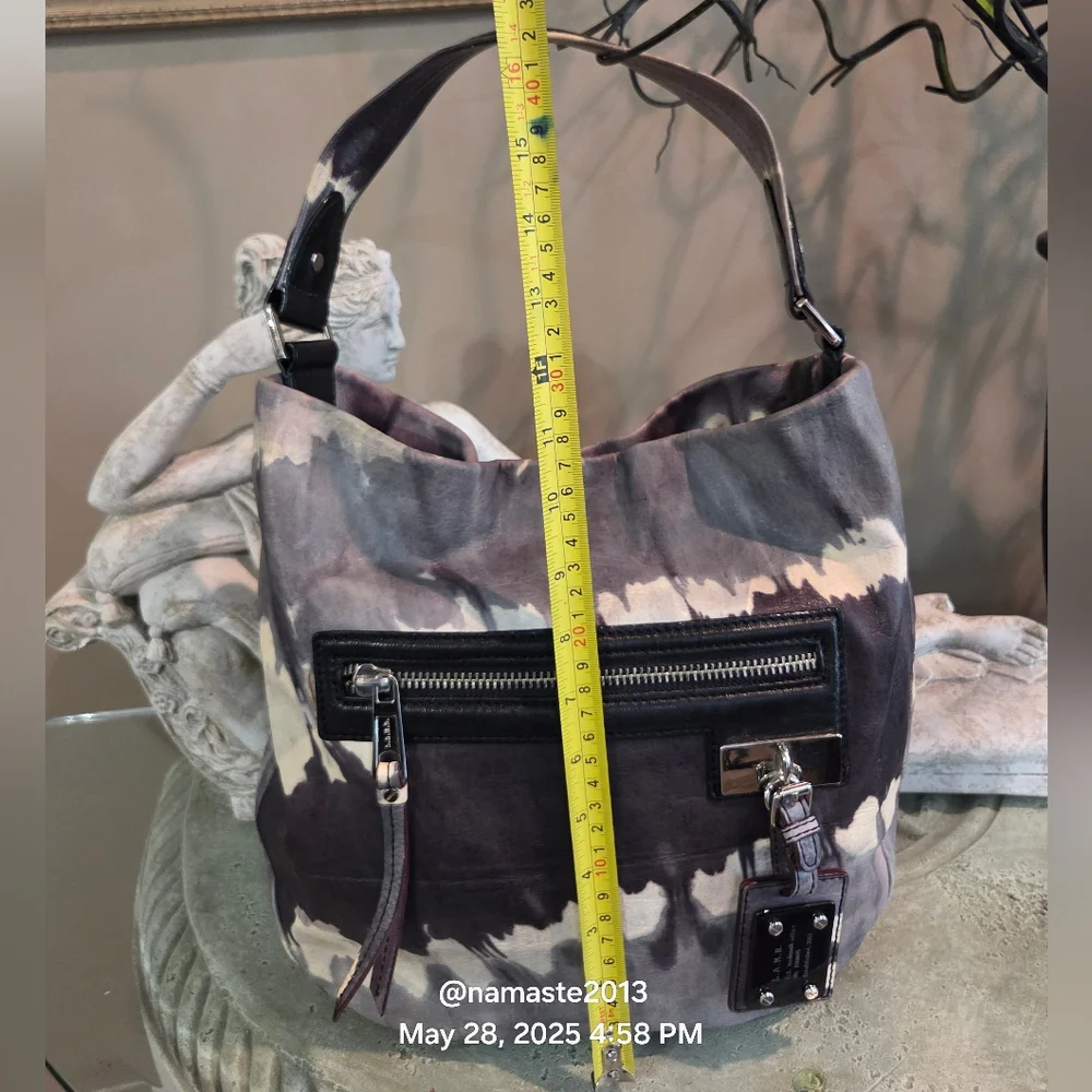 L.A.M.B. Gwen Stefani 100% Leather Tie Die Hobo Shoulder Bag Designer #139